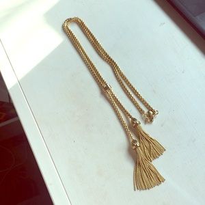 Jcrew gold tassel necklace